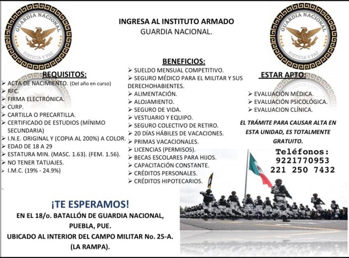 ✅ #Convocatoria GUARDIA NACIONAL⚪⚫🦅